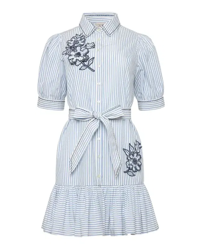 Cinq a Sept Zadie Pinstripe Floral Mini Dress