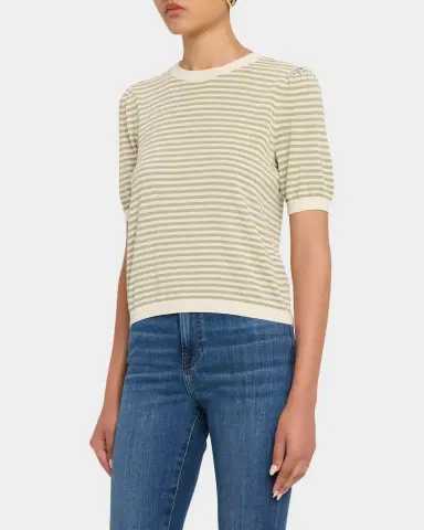 FRAME The Striped Gather Sweater | Thumbnail 4 FRAME The Striped Gather Sweater | Thumbnail 4