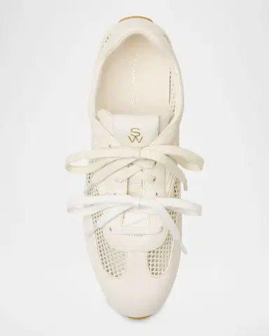 Stuart Weitzman Bond Mesh and Leather Low-Top Sneakers | Thumbnail 3