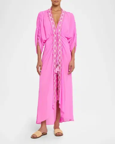 Ramy Brook Riley Embroidered Maxi Robe Dress | Thumbnail 2