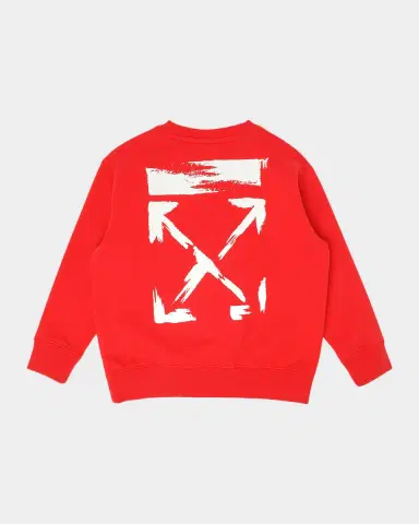 Off-White Boy's Arrow Paint Logo Sweatshirt, Size | Thumbnail 2