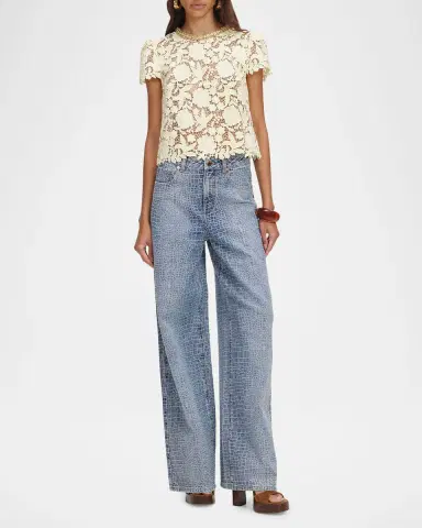 Self-Portrait Floral Lace Top | Thumbnail 2 Self-Portrait Floral Lace Top | Thumbnail 2