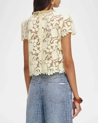 Self-Portrait Floral Lace Top | Thumbnail 3 Self-Portrait Floral Lace Top | Thumbnail 3