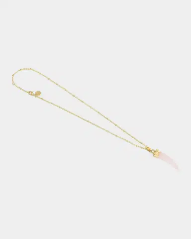 Anabel Aram Jewelry Milos Stone Horn Charm, Rose Quartz | Thumbnail 4