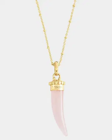 Anabel Aram Jewelry Milos Stone Horn Charm, Rose Quartz | Thumbnail 6