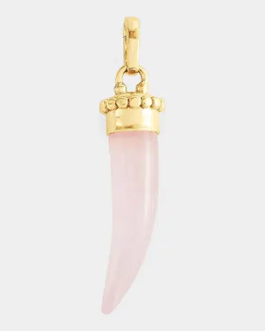 Anabel Aram Jewelry Milos Stone Horn Charm, Rose Quartz | Thumbnail 7