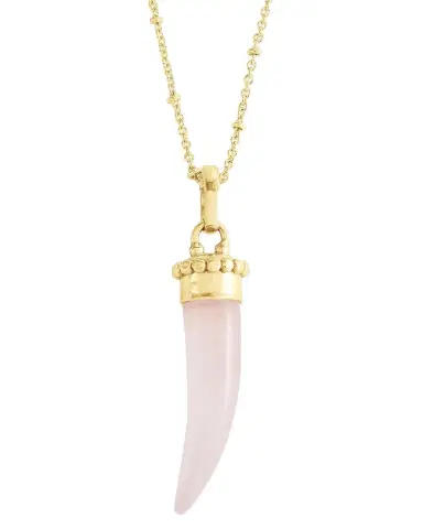 Anabel Aram Jewelry Milos Stone Horn Charm, Rose Quartz | Thumbnail 1