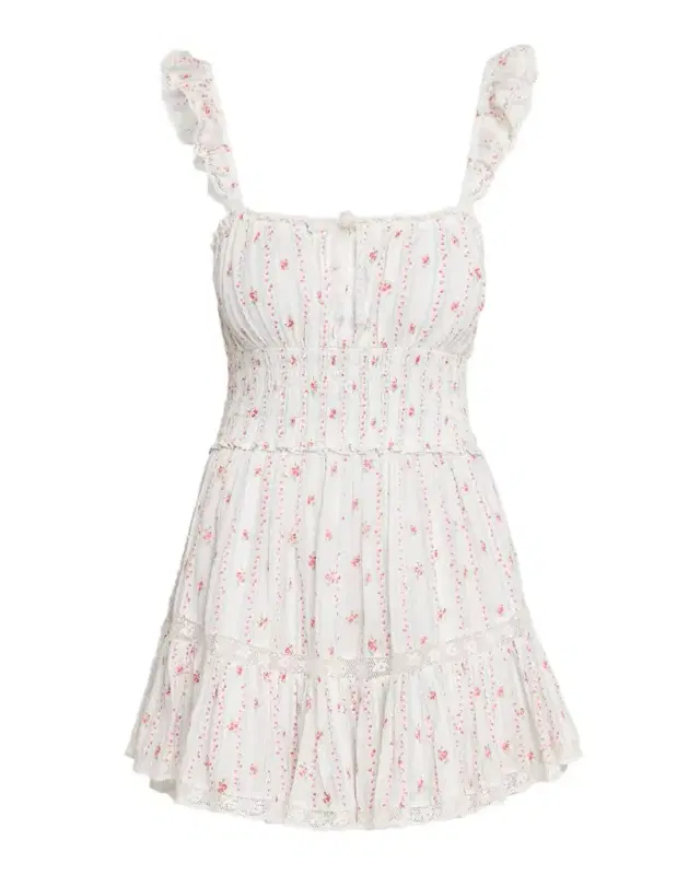 LoveShackFancy Maralina Floral Cotton Mini Dress