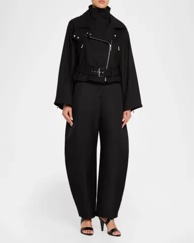 Alaïa Layered Cotton Biker Jacket | Thumbnail 2 Alaïa Layered Cotton Biker Jacket | Thumbnail 2