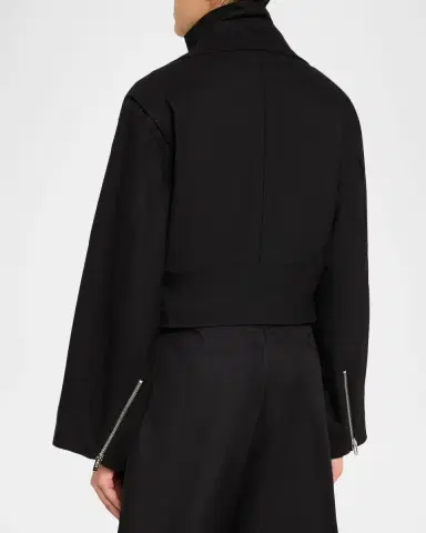 Alaïa Layered Cotton Biker Jacket | Thumbnail 3 Alaïa Layered Cotton Biker Jacket | Thumbnail 3
