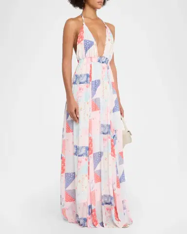 LoveShackFancy Fancy Patchwork Chiffon Maxi Dress | Thumbnail 4 LoveShackFancy Fancy Patchwork Chiffon Maxi Dress | Thumbnail 4