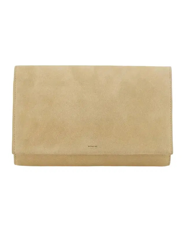 Vince Logo Suede Wallet-On-Strap