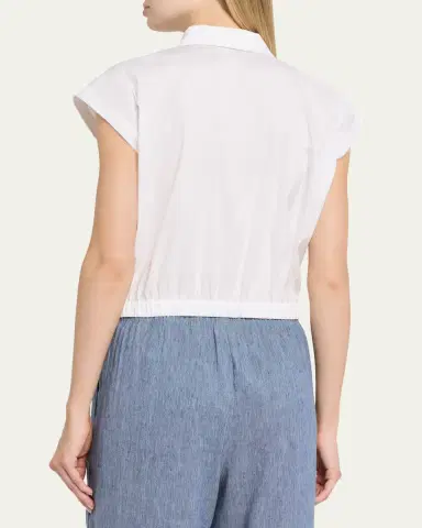 Theory Cropped Elasticated-Waist Button-Front Shirt | Thumbnail 3 Theory Cropped Elasticated-Waist Button-Front Shirt | Thumbnail 3