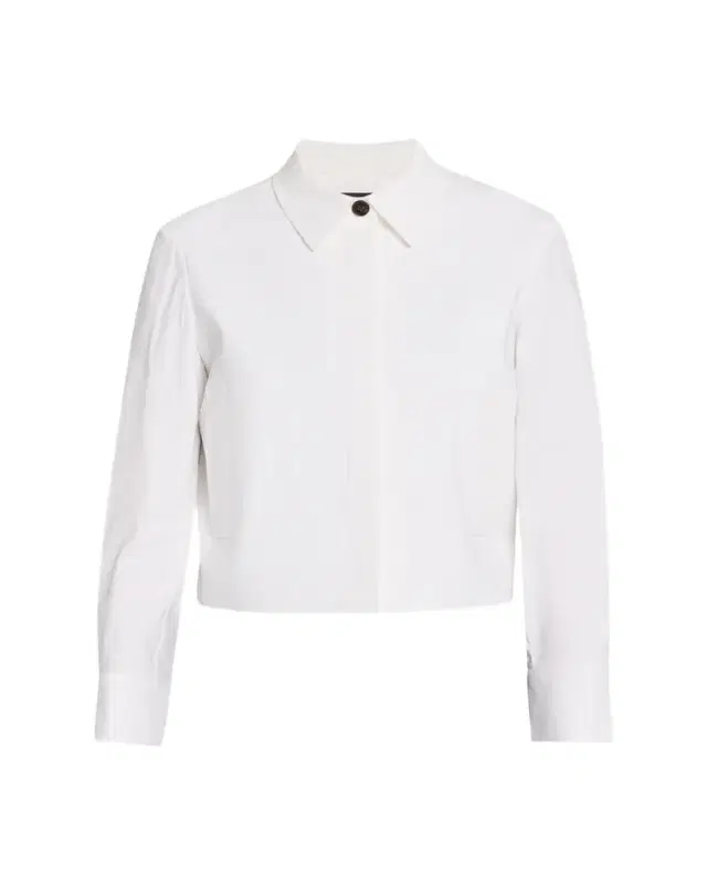 Cropped Linen-Blend Shirt Jacket
