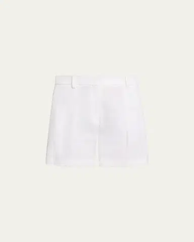 Theory Pleated A-Line Linen-Blend Shorts | Thumbnail 6