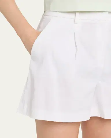 Theory Pleated A-Line Linen-Blend Shorts | Thumbnail 10
