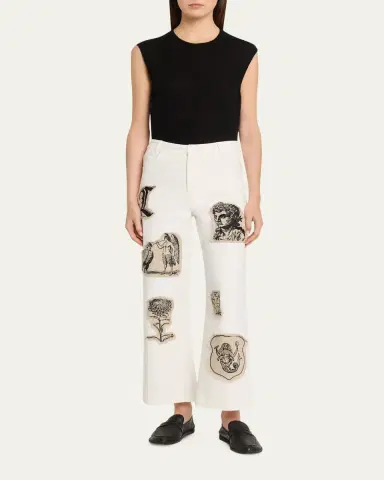 Libertine Graphic Patches Kickflare-leg Ankle Jeans | Thumbnail 6 Libertine Graphic Patches Kickflare-leg Ankle Jeans | Thumbnail 6