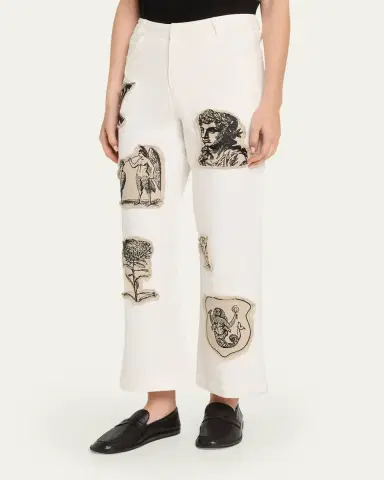 Libertine Graphic Patches Kickflare-leg Ankle Jeans | Thumbnail 8 Libertine Graphic Patches Kickflare-leg Ankle Jeans | Thumbnail 8
