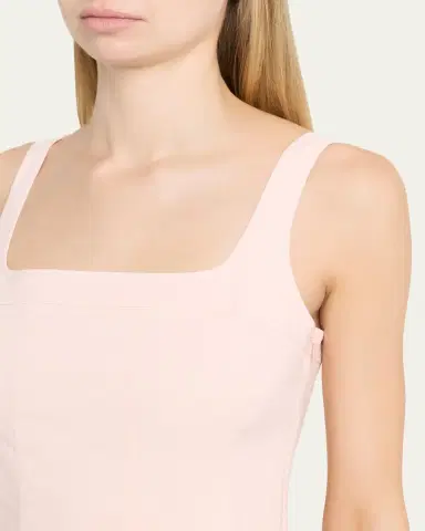 Theory Sleeveless Square-Neck Seamed Midi Dress | Thumbnail 5 Theory Sleeveless Square-Neck Seamed Midi Dress | Thumbnail 5