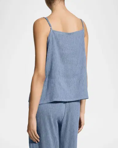Theory Linen-Blend Denim Apron Top | Thumbnail 3 Theory Linen-Blend Denim Apron Top | Thumbnail 3