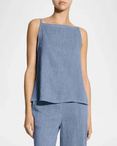 Theory Linen-Blend Denim Apron Top | Thumbnail 4 Theory Linen-Blend Denim Apron Top | Thumbnail 4