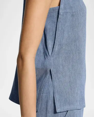 Theory Linen-Blend Denim Apron Top | Thumbnail 5 Theory Linen-Blend Denim Apron Top | Thumbnail 5