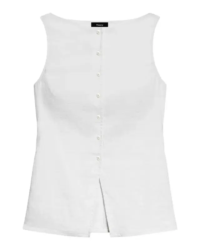 Boat-Neck Sleeveless Cutaway Top