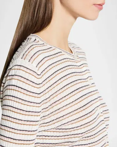 Theory Striped Linen-Blend Cropped Cardigan | Thumbnail 5 Theory Striped Linen-Blend Cropped Cardigan | Thumbnail 5