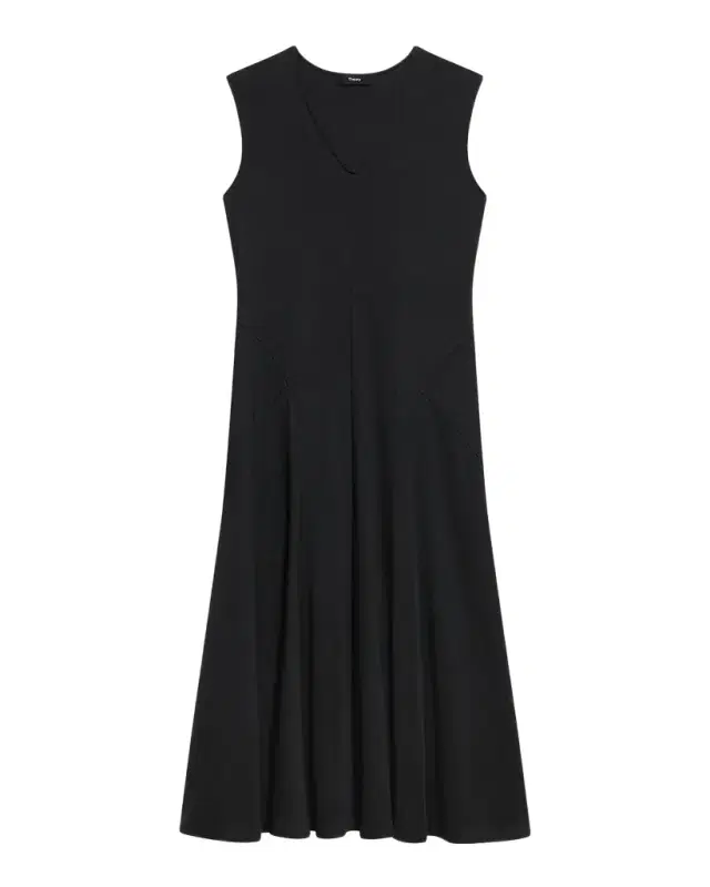 Easy Sleeveless Cotton V-Neck Midi Dress
