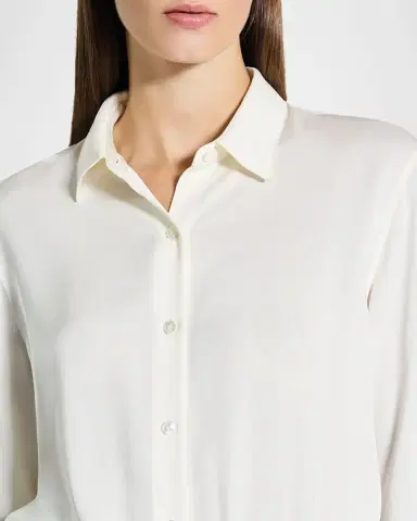 Theory Scrunched-Sleeve Cropped Button-Front Silk Shirt | Thumbnail 5 Theory Scrunched-Sleeve Cropped Button-Front Silk Shirt | Thumbnail 5