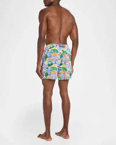 Vilebrequin Men's Seaside Life Nylon Swim Trunks | Thumbnail 3