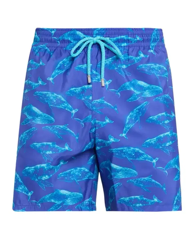Men 's Sparkling Whales Nylon Swim Trunks