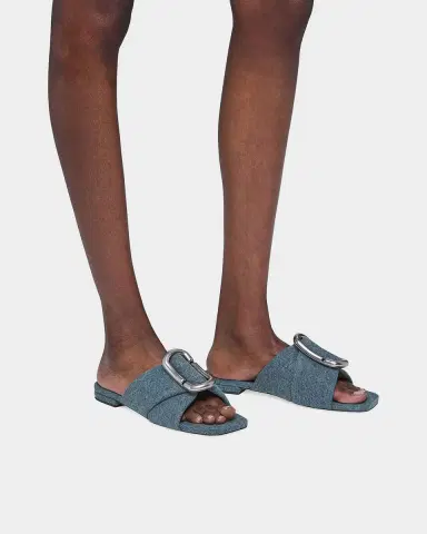 Marc Jacobs The Criss Cross Denim Flat Slide Sandals | Thumbnail 2