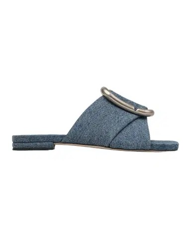 Marc Jacobs The Criss Cross Denim Flat Slide Sandals | Thumbnail 1