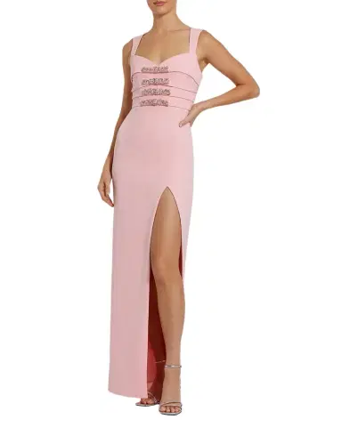 Mac Duggal Bow-Embellished Crepe Column Gown | Thumbnail 1 Mac Duggal Bow-Embellished Crepe Column Gown | Thumbnail 1