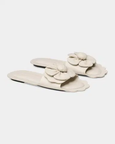 Marc Jacobs The Daisy Leather Flat Slide Sandals | Thumbnail 3