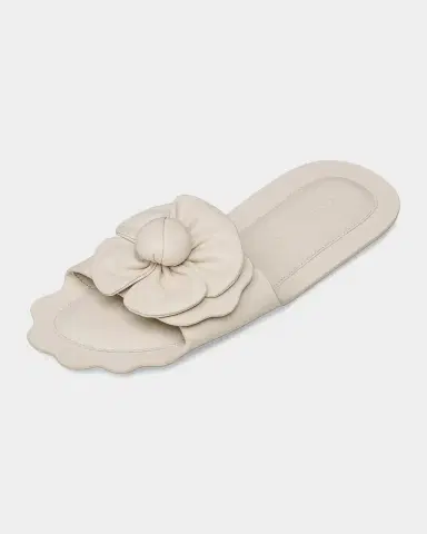 Marc Jacobs The Daisy Leather Flat Slide Sandals | Thumbnail 4
