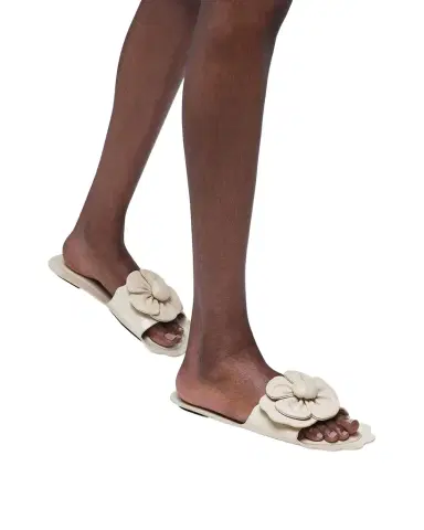 Marc Jacobs The Daisy Leather Flat Slide Sandals | Thumbnail 1