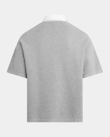 Hudson Men's Cotton and Cashmere Contrast-Collar Double-Knit Polo Shirt | Thumbnail 2 Hudson Men's Cotton and Cashmere Contrast-Collar Double-Knit Polo Shirt | Thumbnail 2