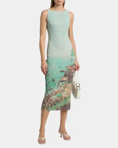 Staud Bryn Seaside-Print Rib Knit Midi Dress | Thumbnail 2 Staud Bryn Seaside-Print Rib Knit Midi Dress | Thumbnail 2