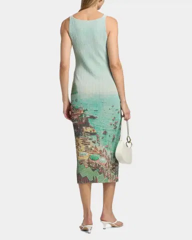 Staud Bryn Seaside-Print Rib Knit Midi Dress | Thumbnail 3 Staud Bryn Seaside-Print Rib Knit Midi Dress | Thumbnail 3