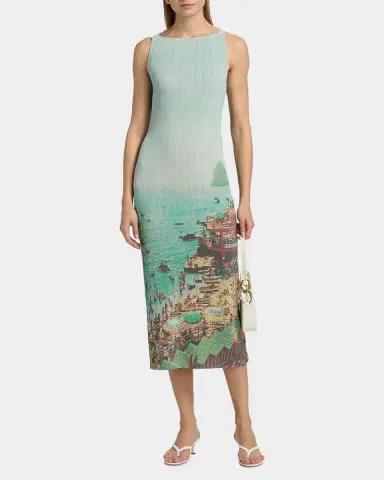 Staud Bryn Seaside-Print Rib Knit Midi Dress | Thumbnail 4 Staud Bryn Seaside-Print Rib Knit Midi Dress | Thumbnail 4