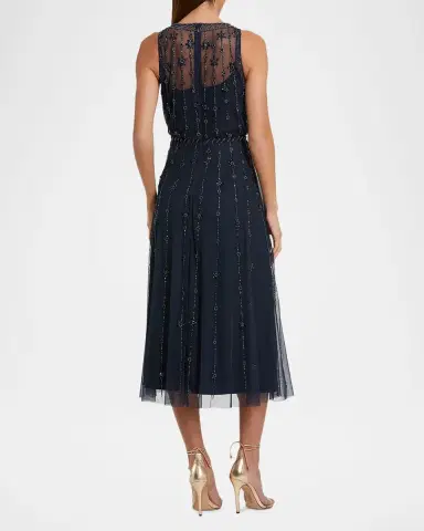Mac Duggal Crystal-Embellished Tulle Midi-Dress | Thumbnail 2