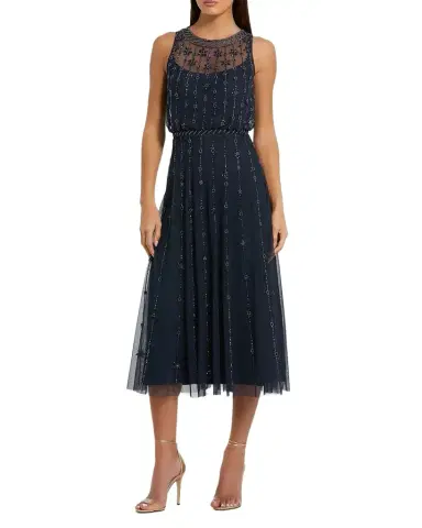 Mac Duggal Crystal-Embellished Tulle Midi-Dress | Thumbnail 1