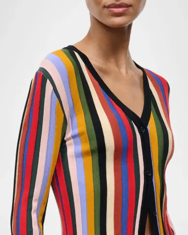 Staud Ezra Striped Button-Down Cardigan | Thumbnail 5
