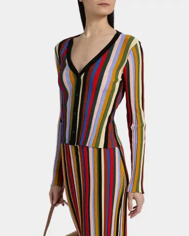 Staud Ezra Striped Button-Down Cardigan | Thumbnail 7