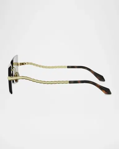 BVLGARI Serpenti 62mm Metal Rectangular Sunglasses | Thumbnail 3