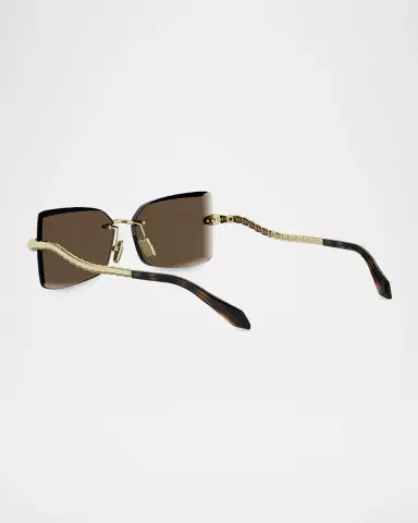 BVLGARI Serpenti 62mm Metal Rectangular Sunglasses | Thumbnail 4