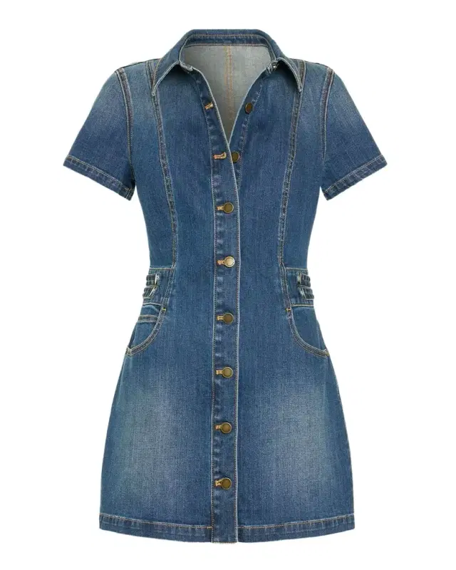 Ramy Brook Liv Denim Mini Shirtdress