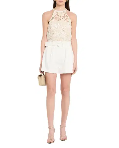 Ramy Brook Aubree Openwork Floral Belted Romper | Thumbnail 1